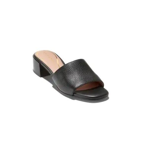 Cole Haan Calli Single Band Sandal Black Leather - 10B - Picture 1 of 13